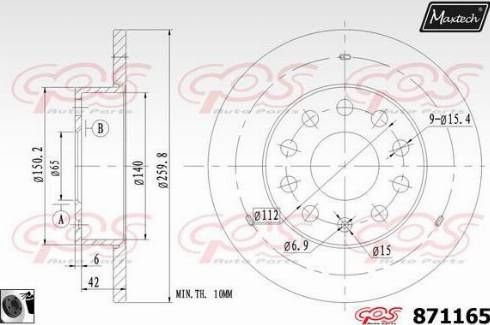 Maxtech 871165.0060 - Тормозной диск autosila-amz.com