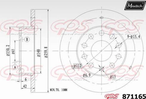 Maxtech 871165.0000 - Тормозной диск autosila-amz.com