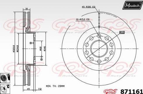 Maxtech 871161.6060 - Тормозной диск autosila-amz.com