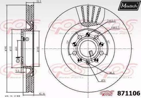 Maxtech 871106.6060 - Тормозной диск autosila-amz.com