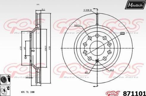 Maxtech 871101.6060 - Тормозной диск autosila-amz.com