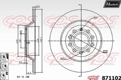 Maxtech 871102.6980 - Тормозной диск autosila-amz.com