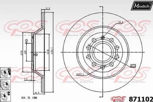 Maxtech 871102.6880 - Тормозной диск autosila-amz.com