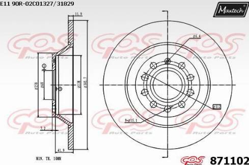 Maxtech 871102.0000 - Тормозной диск autosila-amz.com