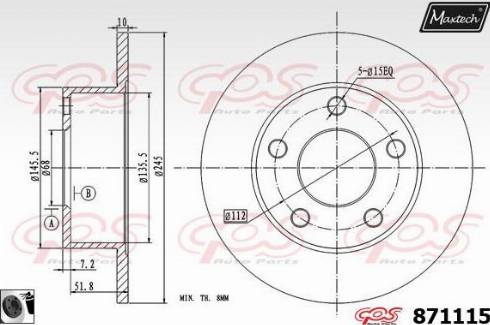 Maxtech 871115.0060 - Тормозной диск autosila-amz.com