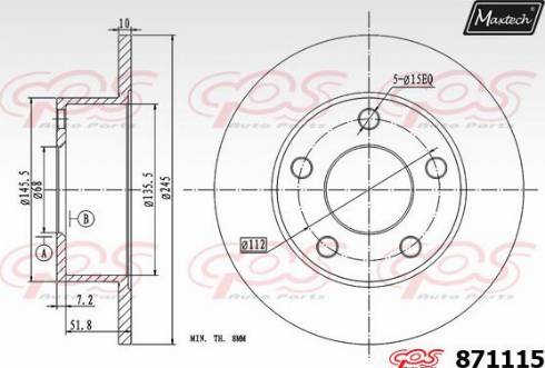 Maxtech 871115.0000 - Тормозной диск autosila-amz.com