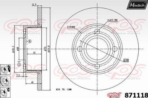 Maxtech 871118.6880 - Тормозной диск autosila-amz.com