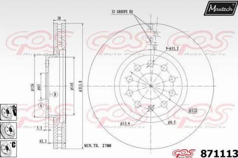 Maxtech 871113.6980 - Тормозной диск autosila-amz.com