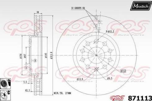 Maxtech 871113.6060 - Тормозной диск autosila-amz.com