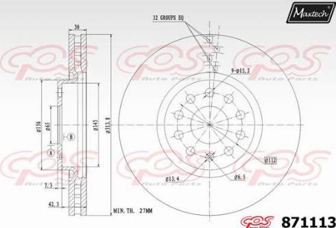 Maxtech 871113.0000 - Тормозной диск autosila-amz.com