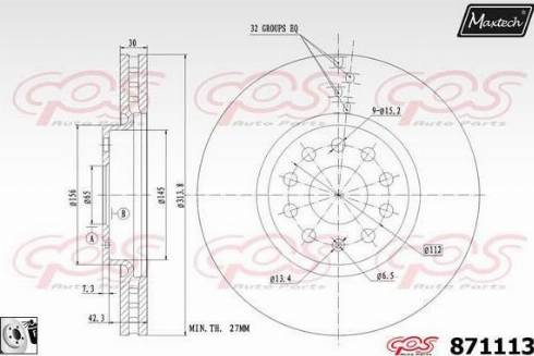 Maxtech 871113.0080 - Тормозной диск autosila-amz.com