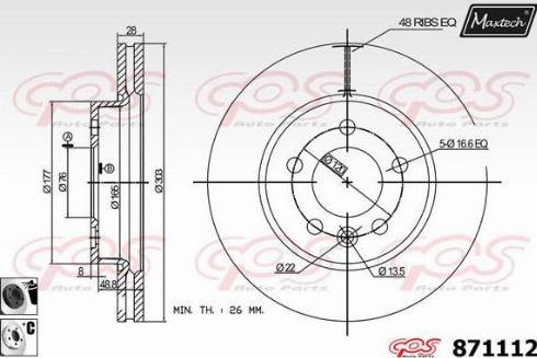 Maxtech 871112.6060 - Тормозной диск autosila-amz.com