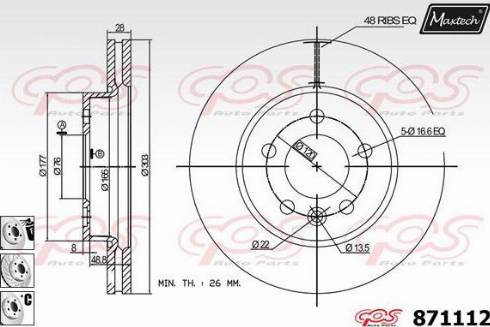 Maxtech 871112.6880 - Тормозной диск autosila-amz.com