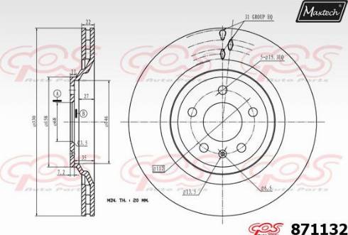 Maxtech 871132.0000 - Тормозной диск autosila-amz.com