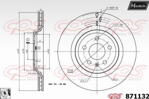 Maxtech 871132.0080 - Тормозной диск autosila-amz.com