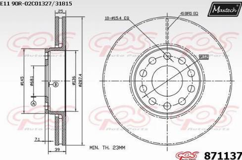 Maxtech 871137.0000 - Тормозной диск autosila-amz.com