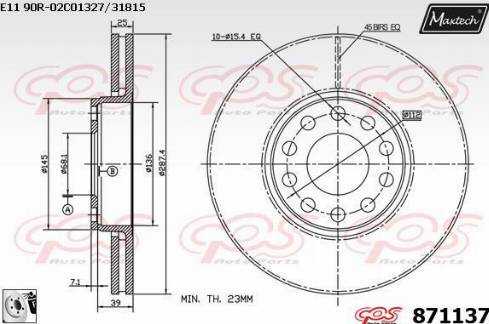 Maxtech 871137.0080 - Тормозной диск autosila-amz.com