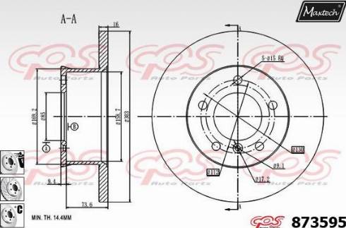 Maxtech 873595.6880 - Тормозной диск autosila-amz.com