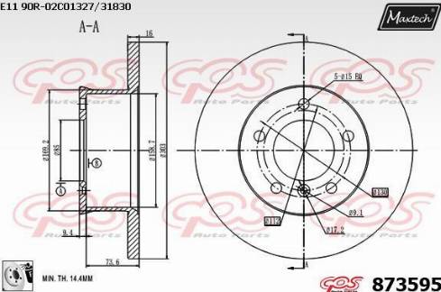 Maxtech 873595.0080 - Тормозной диск autosila-amz.com