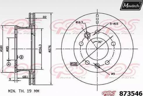 Maxtech 873546.0000 - Тормозной диск autosila-amz.com