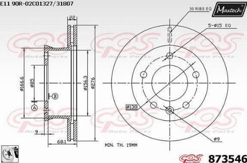 Maxtech 873546.0080 - Тормозной диск autosila-amz.com