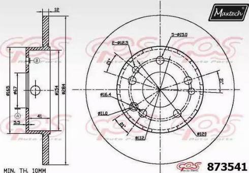 Maxtech 873541.6060 - Тормозной диск autosila-amz.com