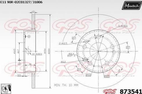 Maxtech 873541.0080 - Тормозной диск autosila-amz.com