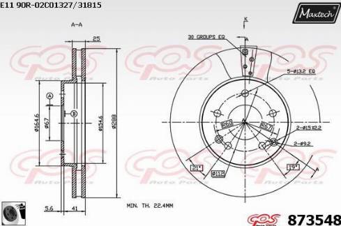 Maxtech 873548.0060 - Тормозной диск autosila-amz.com