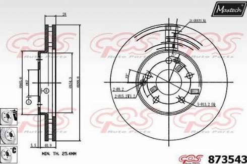 Maxtech 873543.6980 - Тормозной диск autosila-amz.com