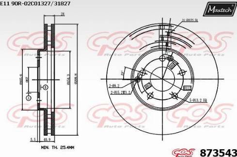 Maxtech 873543.0000 - Тормозной диск autosila-amz.com