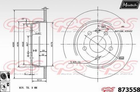 Maxtech 873558.6060 - Тормозной диск autosila-amz.com