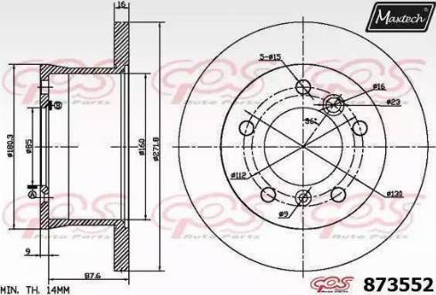 Maxtech 873552.0000 - Тормозной диск autosila-amz.com