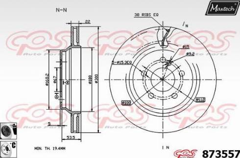 Maxtech 873557.6060 - Тормозной диск autosila-amz.com