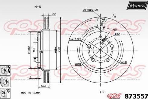 Maxtech 873557.6880 - Тормозной диск autosila-amz.com