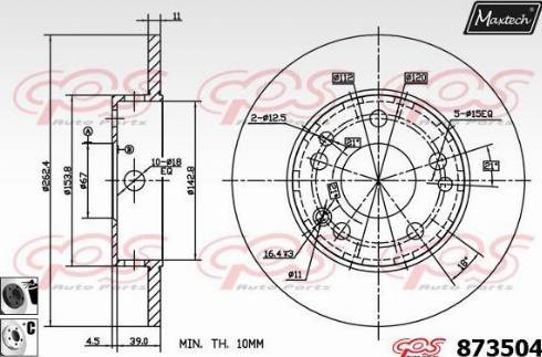 Maxtech 873504.6060 - Тормозной диск autosila-amz.com