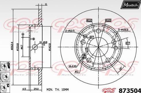 Maxtech 873504.6880 - Тормозной диск autosila-amz.com