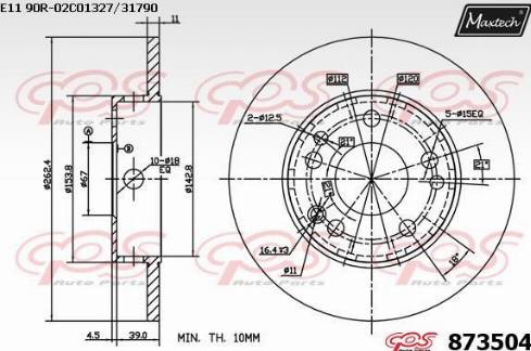 Maxtech 873504.0000 - Тормозной диск autosila-amz.com