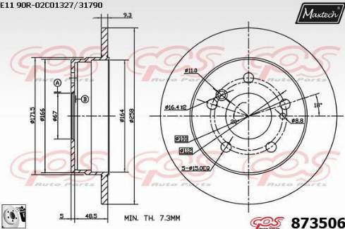 Maxtech 873506.0080 - Тормозной диск autosila-amz.com