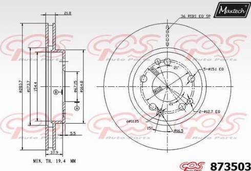 Maxtech 873503.0000 - Тормозной диск autosila-amz.com