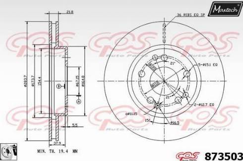 Maxtech 873503.0080 - Тормозной диск autosila-amz.com