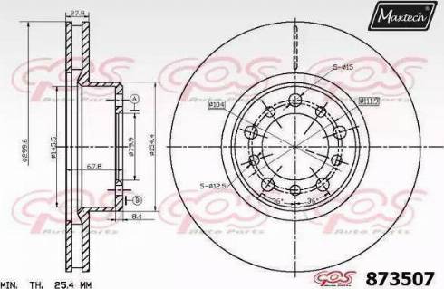 Maxtech 873507.6980 - Тормозной диск autosila-amz.com