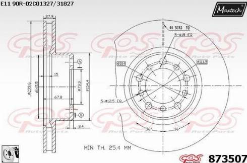 Maxtech 873507.0080 - Тормозной диск autosila-amz.com