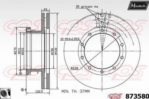 Maxtech 873580.0060 - Тормозной диск autosila-amz.com