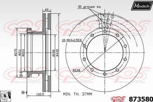 Maxtech 873580.0080 - Тормозной диск autosila-amz.com