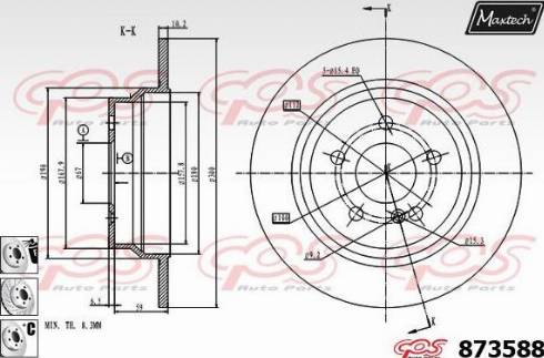 Maxtech 873588.6980 - Тормозной диск autosila-amz.com