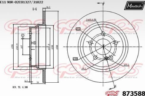 Maxtech 873588.0000 - Тормозной диск autosila-amz.com