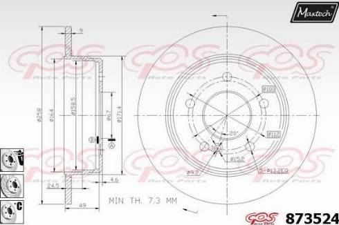 Maxtech 873524.6980 - Тормозной диск autosila-amz.com