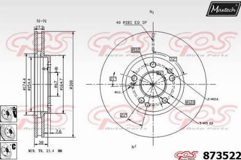 Maxtech 873522.6980 - Тормозной диск autosila-amz.com