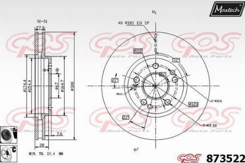 Maxtech 873522.6060 - Тормозной диск autosila-amz.com