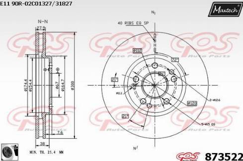 Maxtech 873522.0060 - Тормозной диск autosila-amz.com